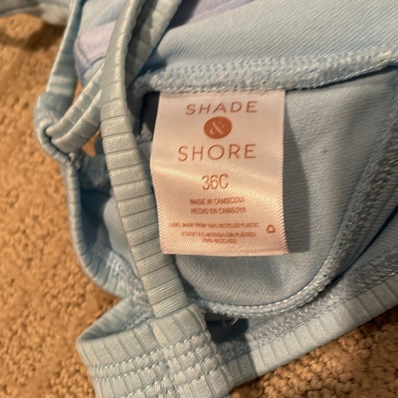 Shade & Shore Light Blue Ruched Bikini Top - Picture 4 of 4